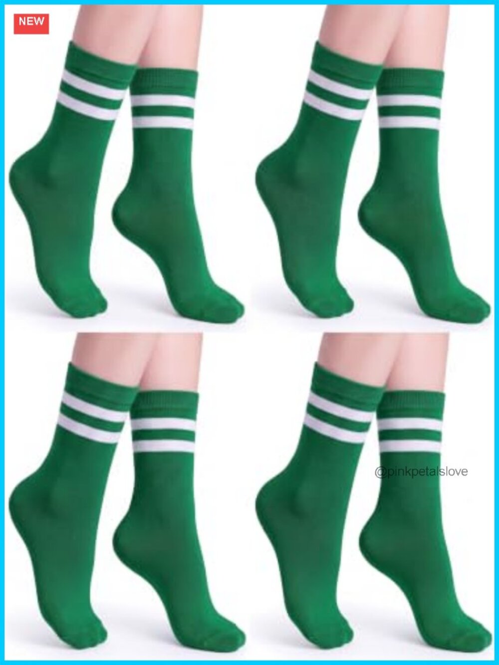 Crew socks athletic casual unisex cotton blend 4 pairs